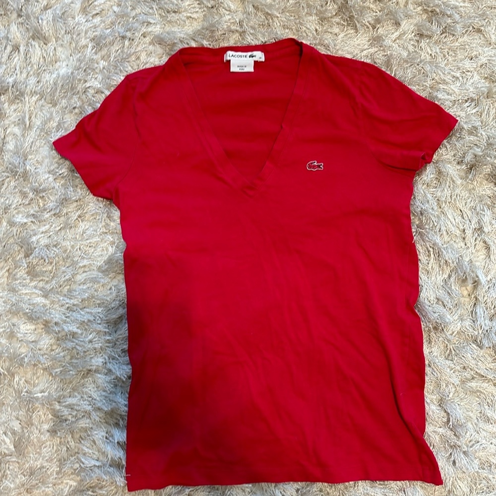 Lacoste v neck t shirt